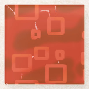 Valentijnsdag Rood Whimsical Geometrisch Abstract Glazen Onderzetter