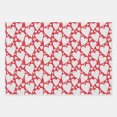 Valentijnsdag Rood Wit Glitter Harten Trendy Inpakpapier Vel (Voorkant 3)
