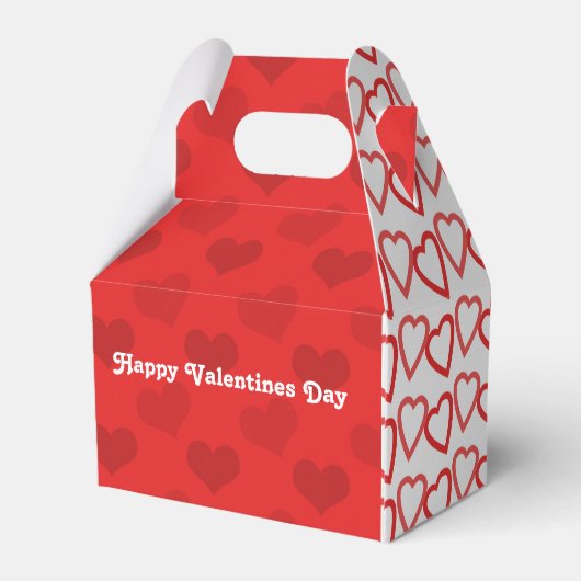 Valentijnsdag Rood & wit - harten Vierbox Bedankdoosjes (Achterkant)