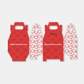 Valentijnsdag Rood & wit - harten Vierbox Bedankdoosjes (Uitgevouwen)