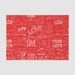 Valentijnsdag Rood Wit Ware Liefde Woord Kunst Tissuepapier