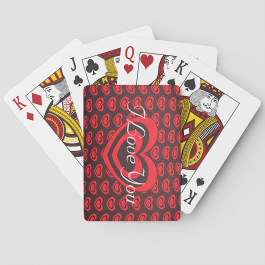 Valentijnsdag Rood + Zwart Klassieke Speelkaarten (Achterkant)