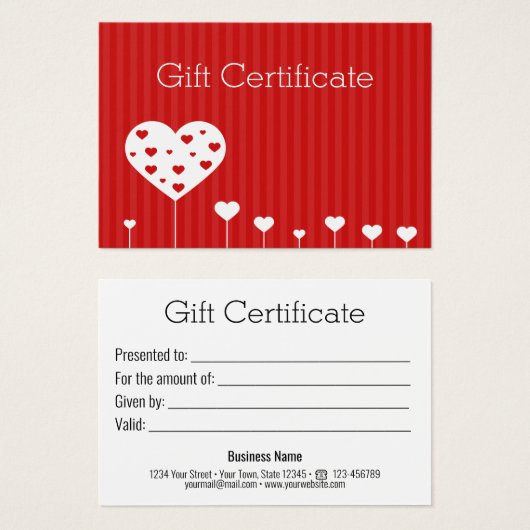 Valentijnsdag roodrode witte Kaart (Voorkant /achterkant)