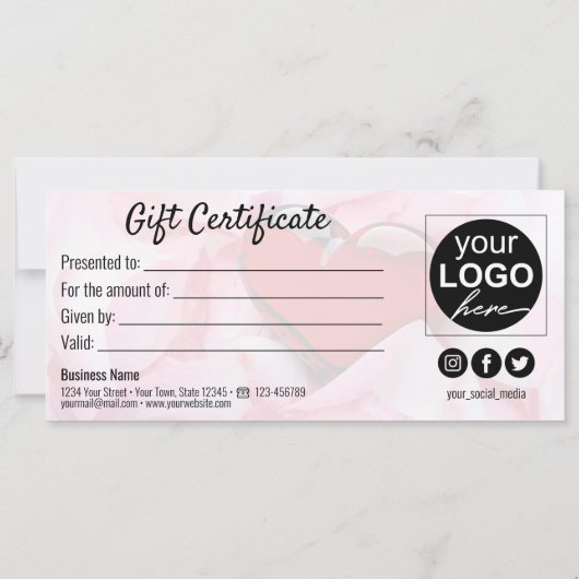 Valentijnsdag Roos glas glas  Petals Gift Kaart (Achterkant)