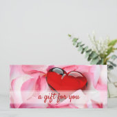 Valentijnsdag Roos glas glas  Petals Gift Kaart (Staand voorkant)