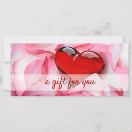 Valentijnsdag Roos glas glas Petals Gift Kaart
