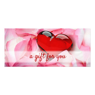 Valentijnsdag Roos glas glas  Petals Gift Kaart