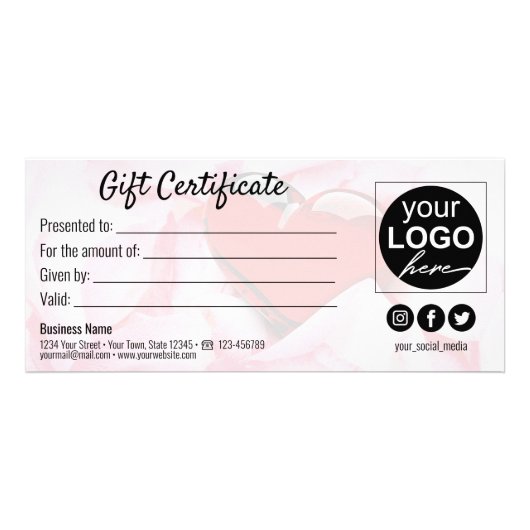 Valentijnsdag Roos glas glas  Petals Gift Kaart (Achterkant)