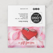 Valentijnsdag Roos glas glas  Petals Gift Kaart Plaatskaartje (Buitenkant ongevouwen)