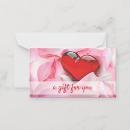 Valentijnsdag Roos glas glas Petals Gift Kaart Plaatskaartje
