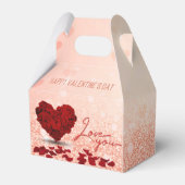 Valentijnsdag Roos Hart Boeket Favor Box Gable Bedankdoosjes (Achterkant)