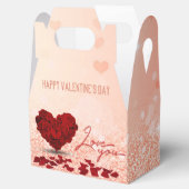 Valentijnsdag Roos Hart Boeket Favor Box Gable Bedankdoosjes (Geopend)