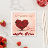 Valentijnsdag Roos Hart Boeket - Papier servet (Insitu)