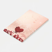 Valentijnsdag Roos Hart Boeket Post-it® notes (Schuin)