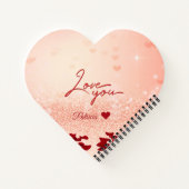 Valentijnsdag Roos Hart Boeket Spiraal Notitieboek (Achterkant)