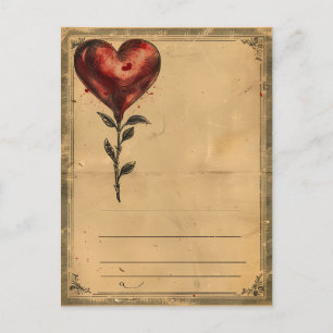 Valentijnsdag Roos hart Briefkaart