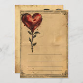  Valentijnsdag Roos hart Feestdagenkaart (Voorkant / Achterkant)