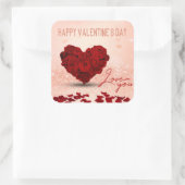 Valentijnsdag Roos Hartboeket - Sticker (Tas)