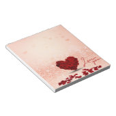 Valentijnsdag Roos Heart Bouquet - Blocnote (Schuin)