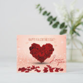 Valentijnsdag Roos Heart Bouquet - Briefkaart (Staand voorkant)