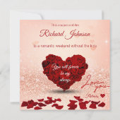 Valentijnsdag Roos Heart Bouquet - Coupon Card Feestdagenkaart (Achterkant)