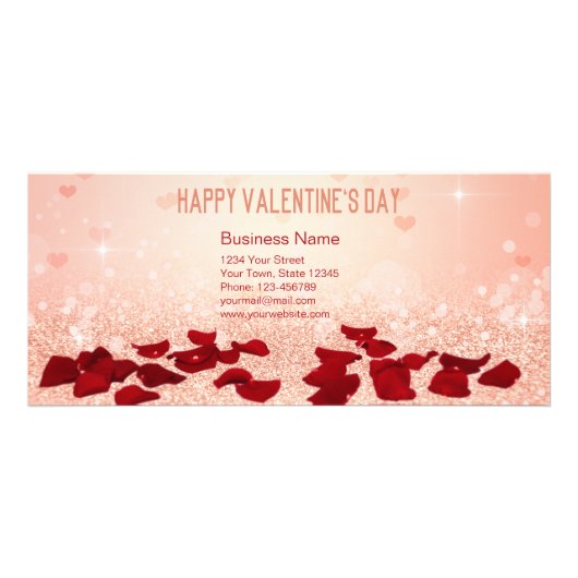 Valentijnsdag Roos Heart Bouquet - Discount Kaart (Achterkant)