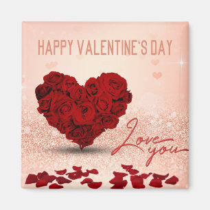 Valentijnsdag Roos Heart Bouquet - Magnet