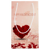 Valentijnsdag Roos Heart Bouquet Small Gift Bag Klein Cadeauzakje (Achterkant)