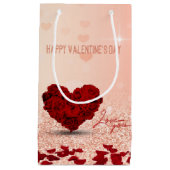Valentijnsdag Roos Heart Bouquet Small Gift Bag Klein Cadeauzakje (Voorkant)