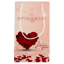 Valentijnsdag Roos Heart Bouquet Small Gift Bag Klein Cadeauzakje