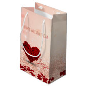 Valentijnsdag Roos Heart Bouquet Small Gift Bag Klein Cadeauzakje (Achterkant Gekanteld)