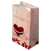 Valentijnsdag Roos Heart Bouquet Small Gift Bag Klein Cadeauzakje (Voorkant Gekanteld)