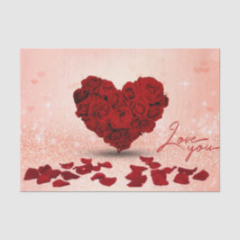 Valentijnsdag Roos Heart Bouquet - Weefpapier Tissuepapier