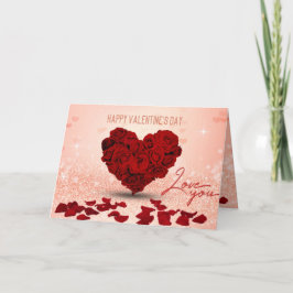 Valentijnsdag Roos Heart Bouquet - Wenskaart Feestdagen Kaart