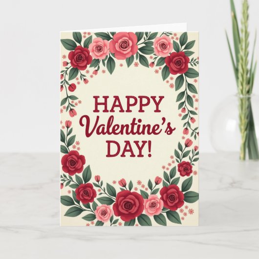 Valentijnsdag Roos Kaart (Voorkant)