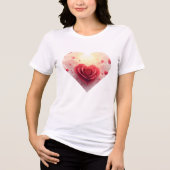 Valentijnsdag Roos Liefde Tri-Blend Shirt (Voorkant)