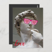 Valentijnsdag roos met een gekleurde bril briefkaart (Voorkant / Achterkant)