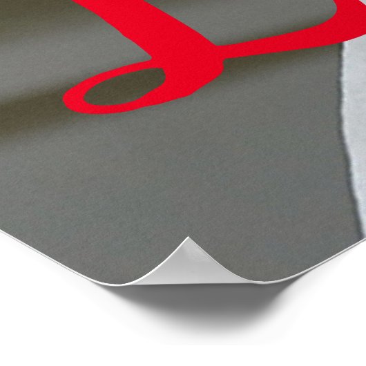 Valentijnsdag roos met een gekleurde bril poster (Hoek)