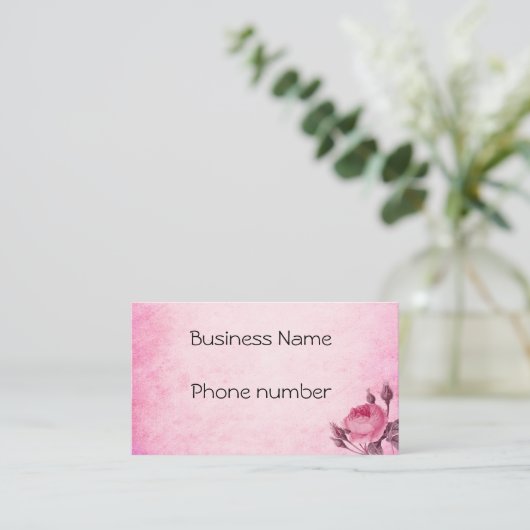 Valentijnsdag Roos Visitekaartje (Staand voorkant)