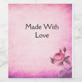 Valentijnsdag Roos Wijn Etiket (Enkel label)