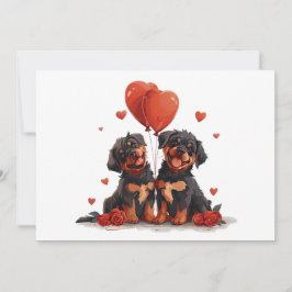 Valentijnsdag Rottweiler Dogs Feestdagenkaart
