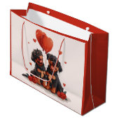 Valentijnsdag Rottweiler Dogs Groot Cadeauzakje (Voorkant Gekanteld)