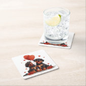 Valentijnsdag Rottweiler Dogs Kartonnen Onderzetters (Insitu)