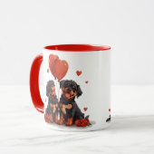 Valentijnsdag Rottweiler Dogs Mok (Voorkant links)