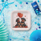Valentijnsdag Rottweiler Dogs Papieren Bordje (Feest)