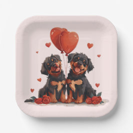 Valentijnsdag Rottweiler Dogs Papieren Bordje