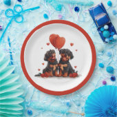 Valentijnsdag Rottweiler Dogs Papieren Bordje (Feest)