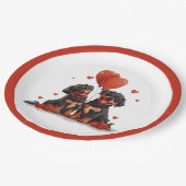 Valentijnsdag Rottweiler Dogs Papieren Bordje (Gekanteld)