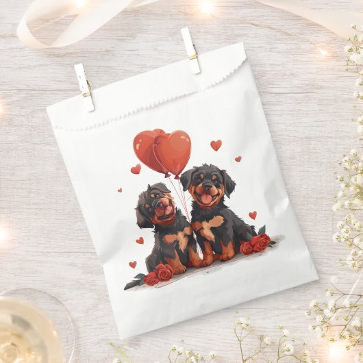 Valentijnsdag Rottweiler Honden Bedankzakje (Geknipt)