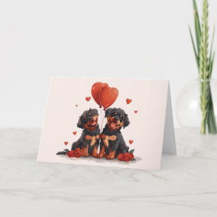 Valentijnsdag Rottweiler Honden Feestdagen Kaart